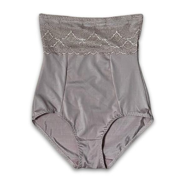 FIT Shapewear Bottom Lace Trim Abdomen Slimming Microfiber Beige Women's S NWOT - Picture 1 of 7